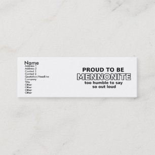 Menonite Pride Engraçado Humor Cartão de visita