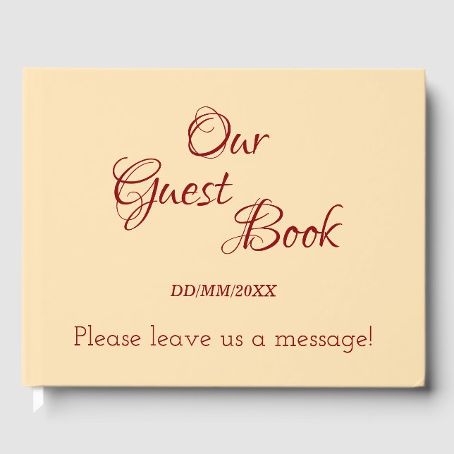 Menor Beige, Livro de Convidados Genérico Vermelho (Frente)