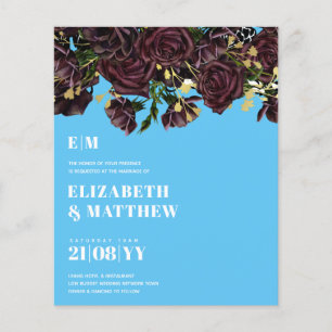 Menor Casamento de Orçamento FLYERS Dark Plum Mar