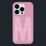 Menor e moderno monograma de tipografia, cor-de-ro<br><div class="desc">Moderno e mínimo,  a tipografia monograma,  cinza-rosa e branco elegante,  simples design de capa de telefone personalizado único e único.</div>