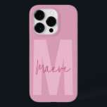 Menor e moderno monograma de tipografia, cor-de-ro<br><div class="desc">Moderno e mínimo,  a tipografia monograma,  cinza-rosa e branco elegante,  simples design de capa de telefone personalizado único e único.</div>