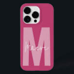 Menor e moderno monograma de tipografia, cor-de-ro<br><div class="desc">Moderno e mínimo,  a tipografia monograma,  cinza-rosa e branco elegante,  simples design de capa de telefone personalizado único e único.</div>