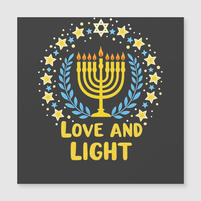 Menorá de Amor e Luz Feriado Judaico do Hanukkah  (Frente)