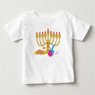 Menorah & Dreidel Toddler Leves Longa Leve Camisa 