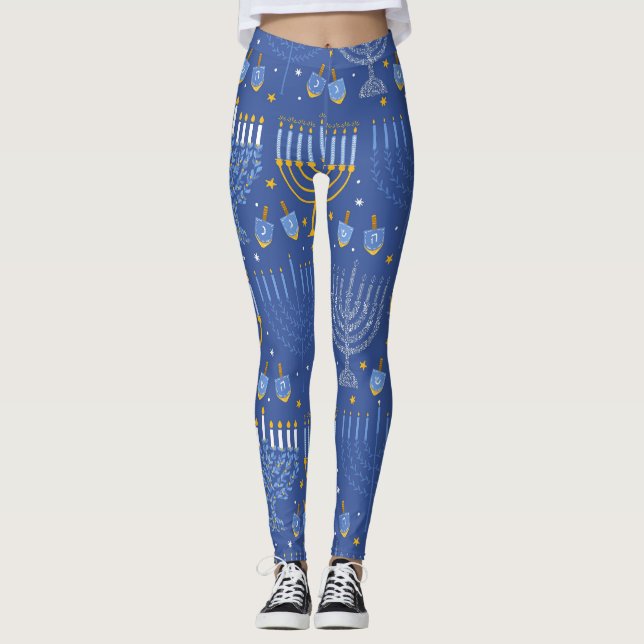 Menorah e Dreidel Leggings (Frente)