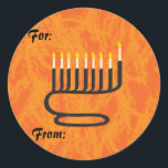 Menorah, etiquetas de presentes<br><div class="desc">Etiquetas para presentes com um Menorah.</div>