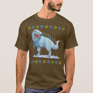 Menorasaurus Rex Dinosaur Hanukkah T-Shirt
