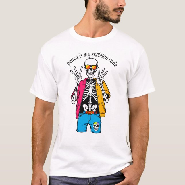 Men's Basic T-ShirtPastel Skeleton T-Shirt | Peace (Frente)