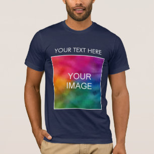 Mens Bella Camiseta Adicionar imagem Texto do logo