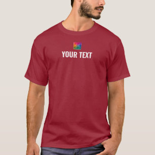 Mens Camiseta Maaron Red Add Image Text