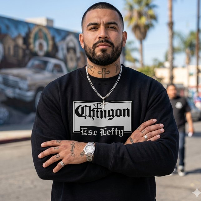 Mens Chingón - Camiseta personalizada de nome (Personalized Chingón Sweatshirt)