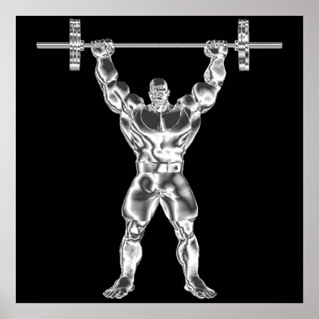 Mens Chrome Powerlifter Poster (Frente)