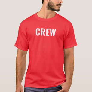 Mens Crew T Camisa Impressão Vermelha Dupla Face
