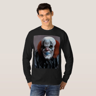 MENS DE COURA ESCURA PRETO DO T-SHIRT