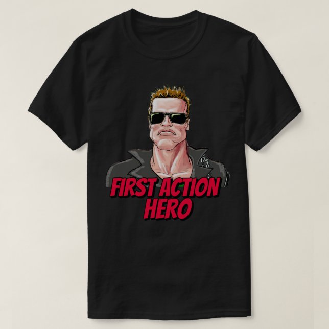 Mens Funny Arnold Schwarzenegger Parody T-Shirt (Frente do Design)