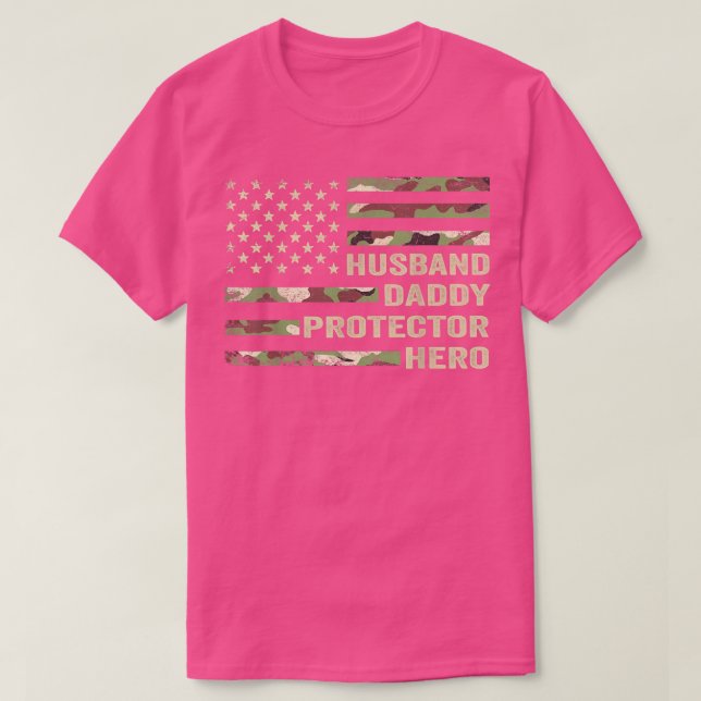 Mens Husband Protetor Pai Herói Camisa Pais Da (Frente do Design)