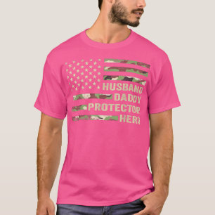 Mens Husband Protetor Pai Herói Camisa Pais Da
