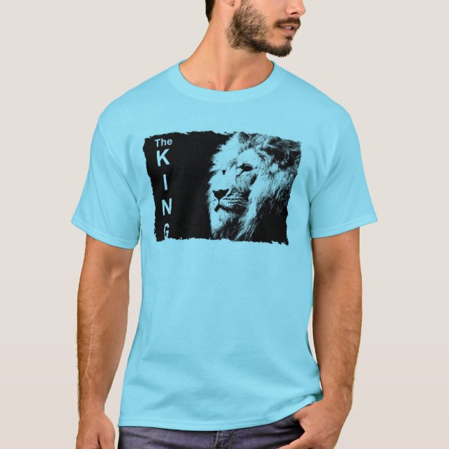 Mens Modelo Camisetas Pop Art Lion Moderno (Frente)