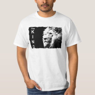Mens Modern T-Shirts Lion Face Modelo White