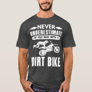Mens Motocross Nunca Subestime Uma Velho Camisa