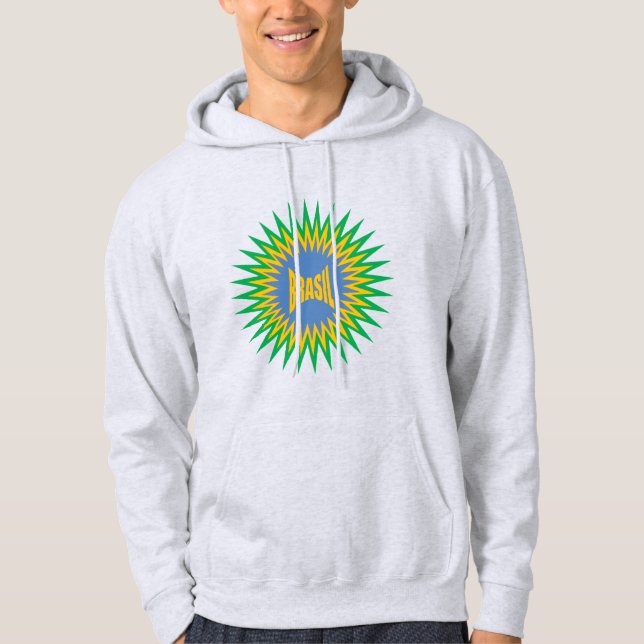 Men's Pullover Hoodie ash  SUN  BRASIL (Frente)