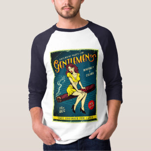 MENS  RETRO  CHUVAS E CIGARROS  T-SHIRT