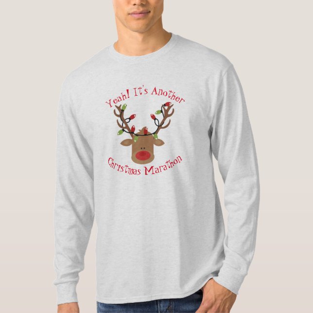 Mens Rudolph Christmas T-Shirt (Frente)