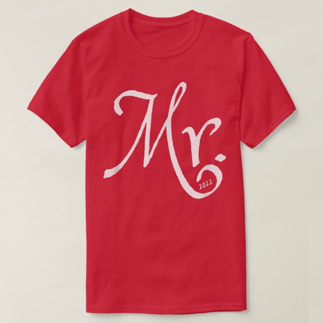 Mens Sr. & Sra. 2022 Camisas de casamento Honeymoo (Frente do Design)