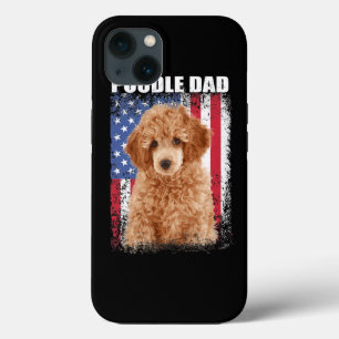 Mens Vintage American Flag Poodle Pai Dog Gift For