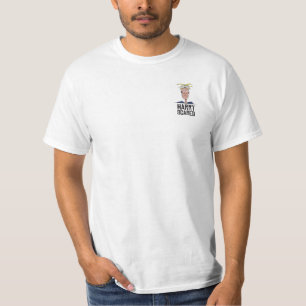 Mens White T-Shirt Hockey Harry Assustado