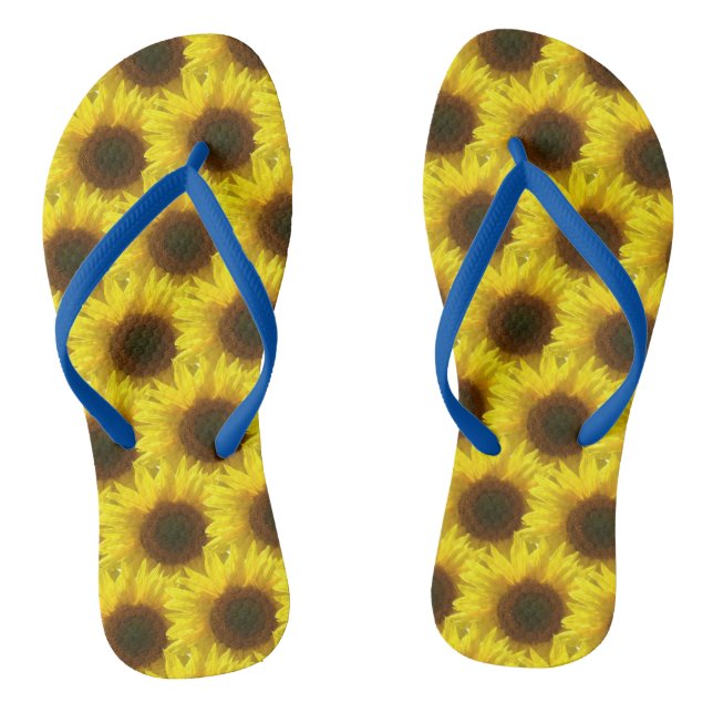 Mens Womens Unisex Sunflower Chinelos (Pé da cama)