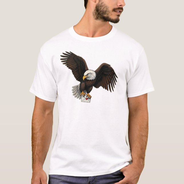 Mensageiro Majestoso: Eagle Sticker T-Shirt (Frente)