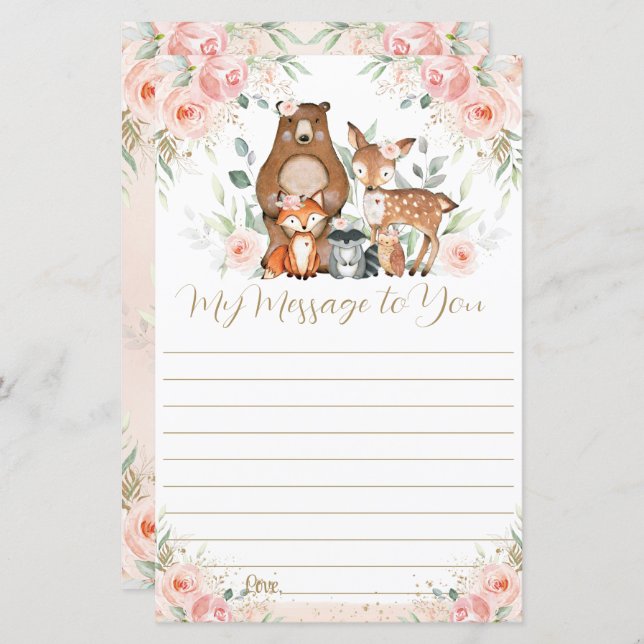 Mensagem da Cápsula de Aniversário de 1 Ano Floral (Frente/Verso)