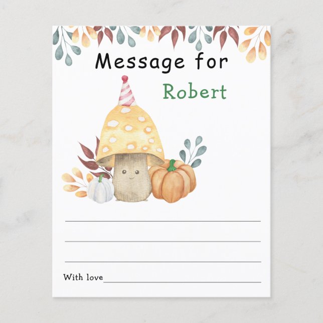 Mensagem da cápsula de aniversário de cogumelos no (Frente)