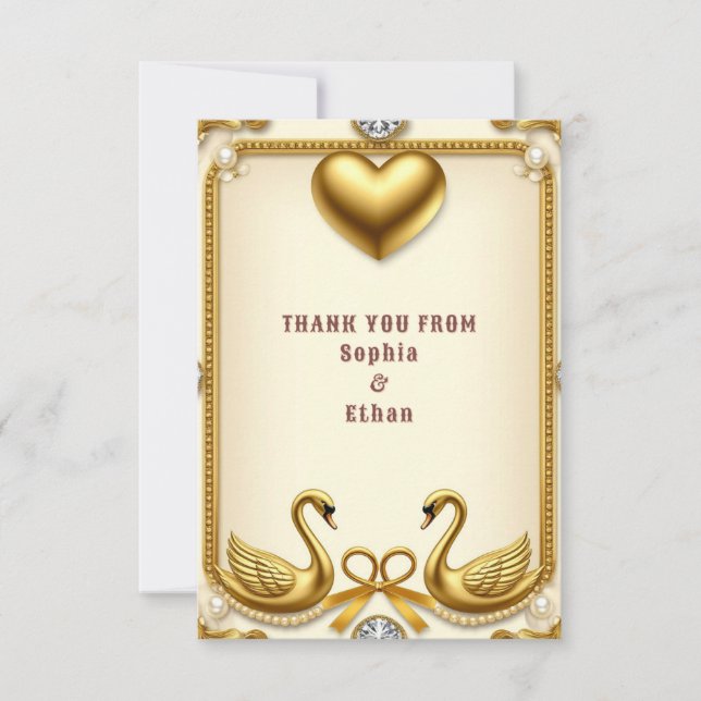 💍 Mensagem de Agradecimento de Casamento Elegante (Frente)
