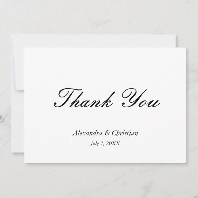 Mensagem de Agradecimento de Casamento Simples e E (Frente)