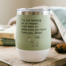 Mensagem de Amor Dachshund Personalizada Verde Sal
