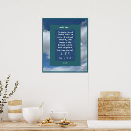 Mensagem de amor - John 3-16 - 20 x 24 Poster