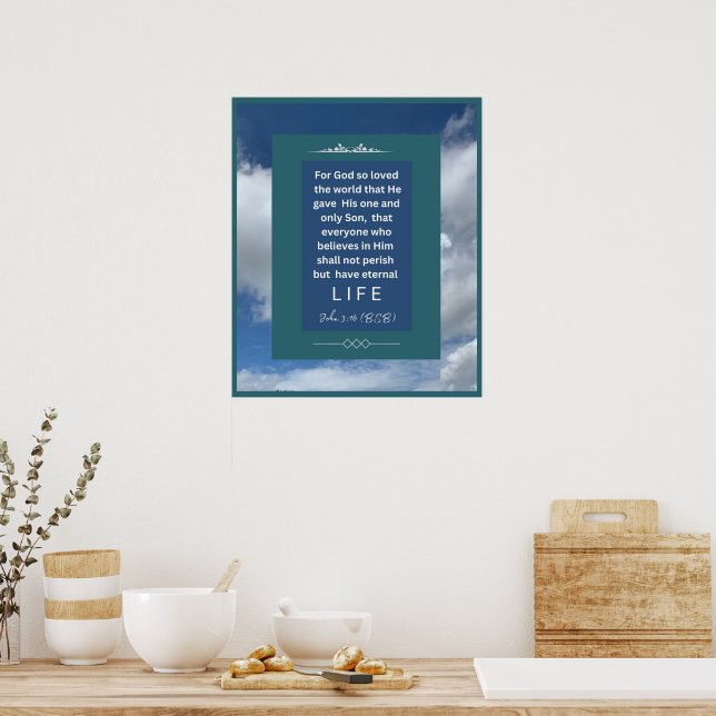 Mensagem de amor - John 3-16 - 20 x 24 Poster (Cozinha)