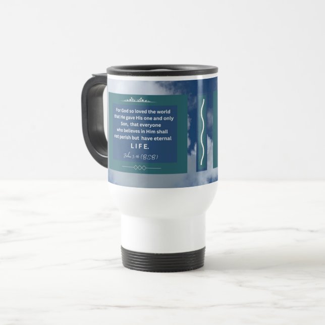 Mensagem de Amor - John 3-16 - Caneca de viagem Br (Frente Esquerda)
