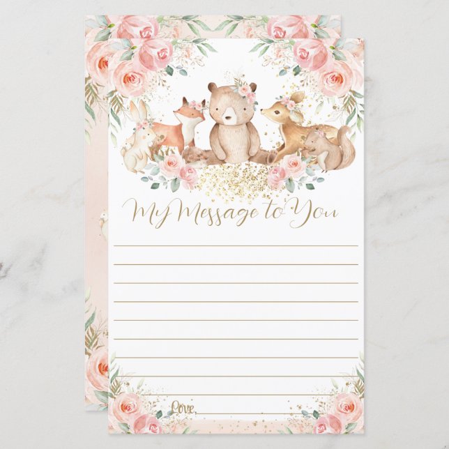 Mensagem de Cápsula de primeiro aniversario Floral (Frente/Verso)