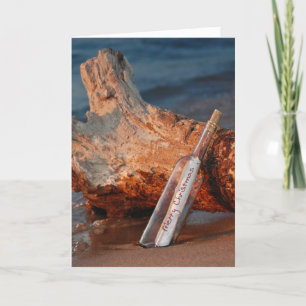 Mensagem de Feliz Natal em um Cartão de Feriado d