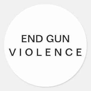 Mensagem de Fim da Violência Armada Adesivo Redond