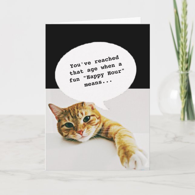 Mensagem de Hora Feliz Obtendo Cartão de Aniversár (Frente)