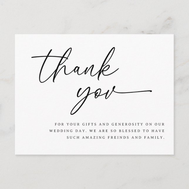 Mensagem de obrigado de cartões de agradecimentos  (Frente)