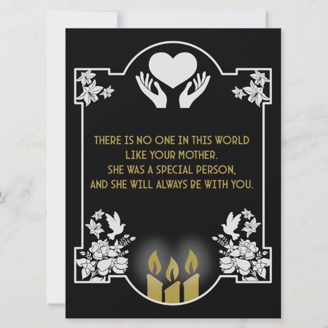 Mensagem de pêsames Mãe (Frente)