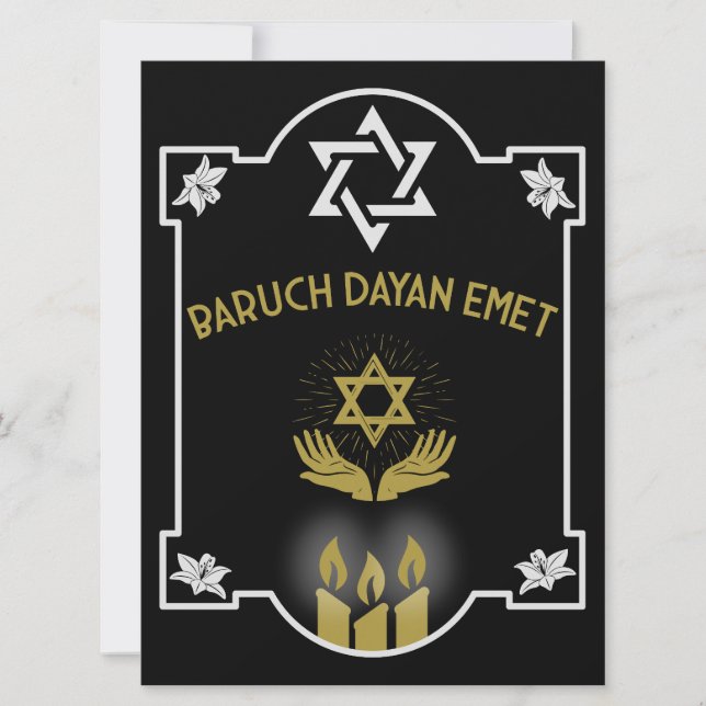 Mensagem do Funeral de Condolência Judaica (Frente)