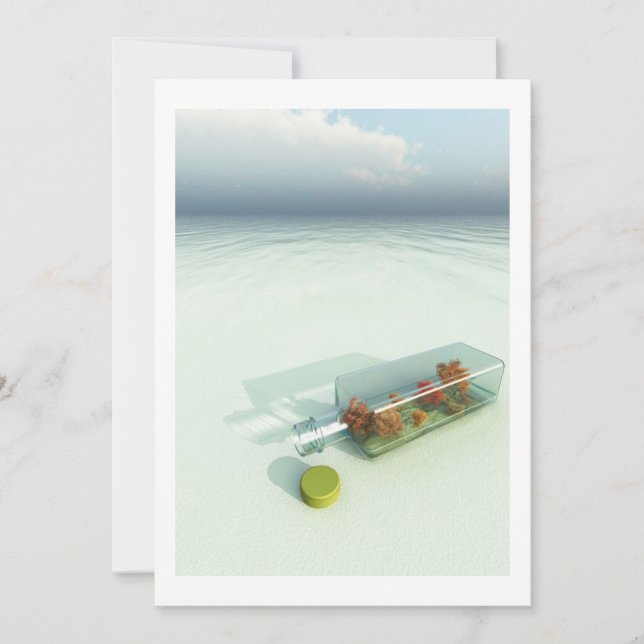 Mensagem em um convite da garrafa (Frente)