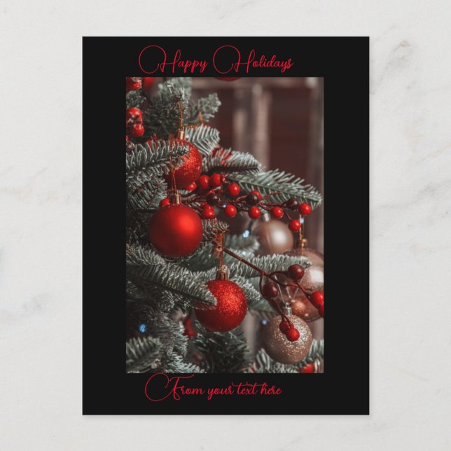 Mensagem personalizada cartão postal de Natal (Frente)