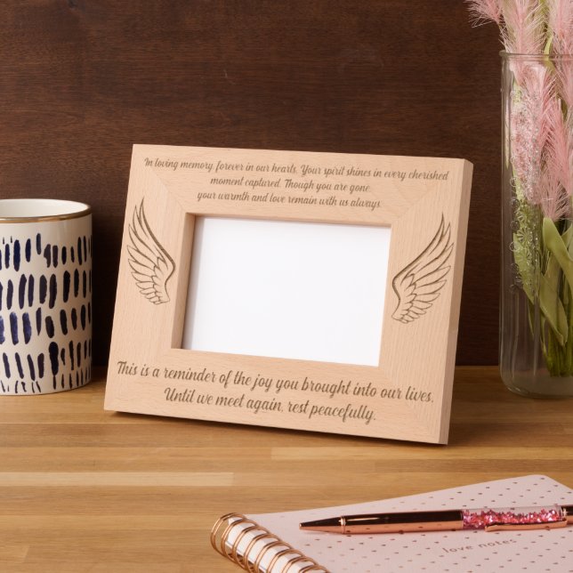 Mensagem Personalizada do Funeral Angle Wings Foto (Left)